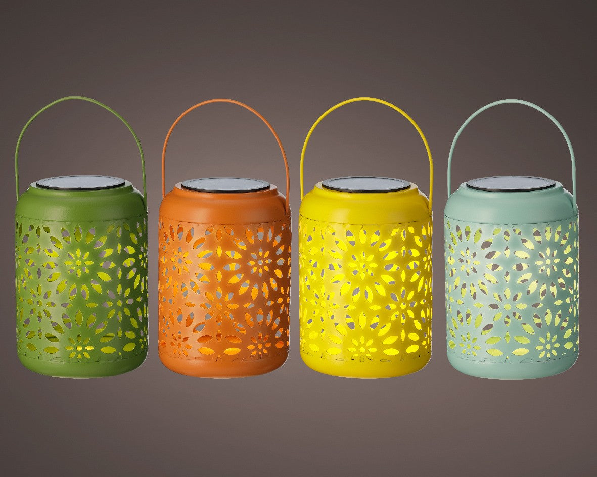 Solar lantern metal steady H17cm